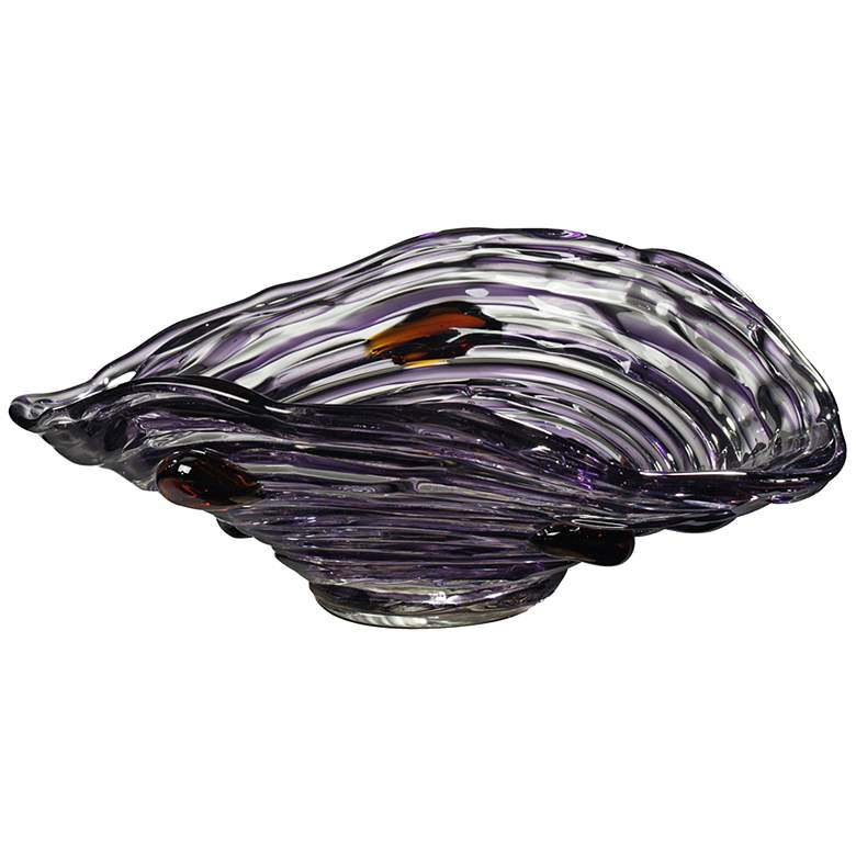 Image 1 Dale Tiffany Amethyst 13 1/2" Wide Purple Art Glass Bowl