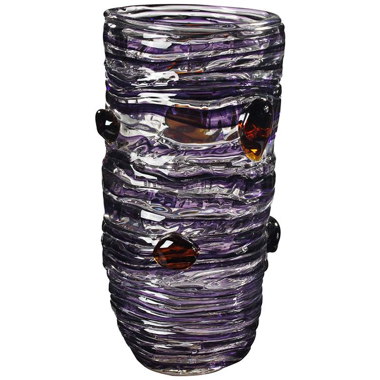 Image 1 Dale Tiffany Amethyst 14 1/4 inch High Purple Art Glass Vase