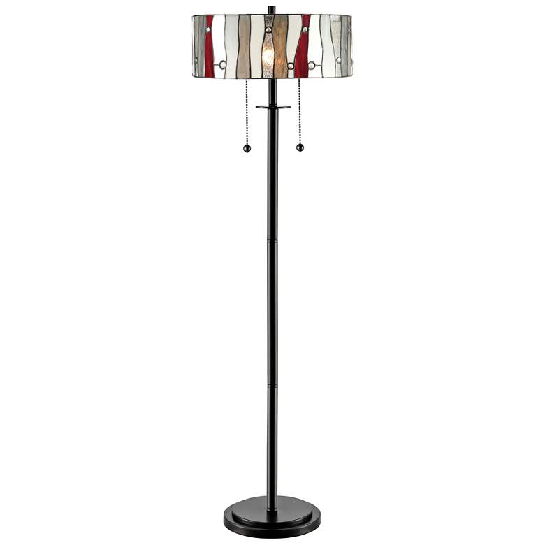 Image 1 Dale Tiffany Aston 62" High Tiffany-Style Art Glass Floor Lamp