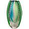Dale Tiffany Blue and Green Speckle Art Glass 12 1/4"H Vase