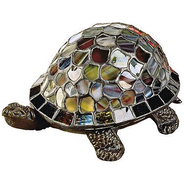 Dale Tiffany Blue Turtle 5" High Art Glass Accent Lamp