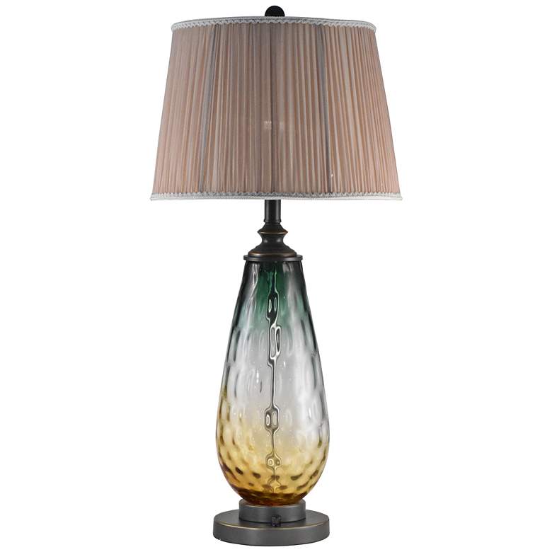 Image 1 Dale Tiffany Boylen Smoky Ombre Green Glass LED Table Lamp