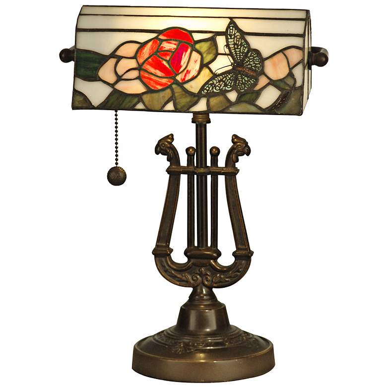 Image 2 Dale Tiffany Broadview Tiffany-Style Banker&#39;s Lamp