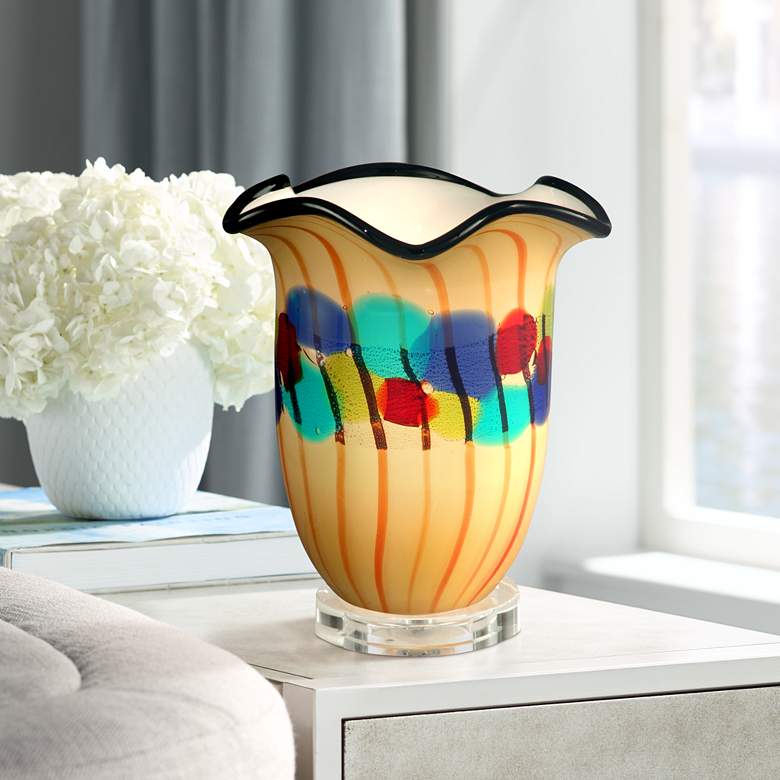 Image 1 Dale Tiffany Celebration 7 3/4" Modern Glass Accent Lamp