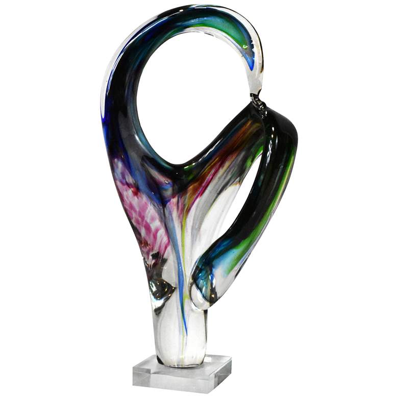 Image 1 Dale Tiffany Contorted 15"H Multi-Color Art Glass Sculpture