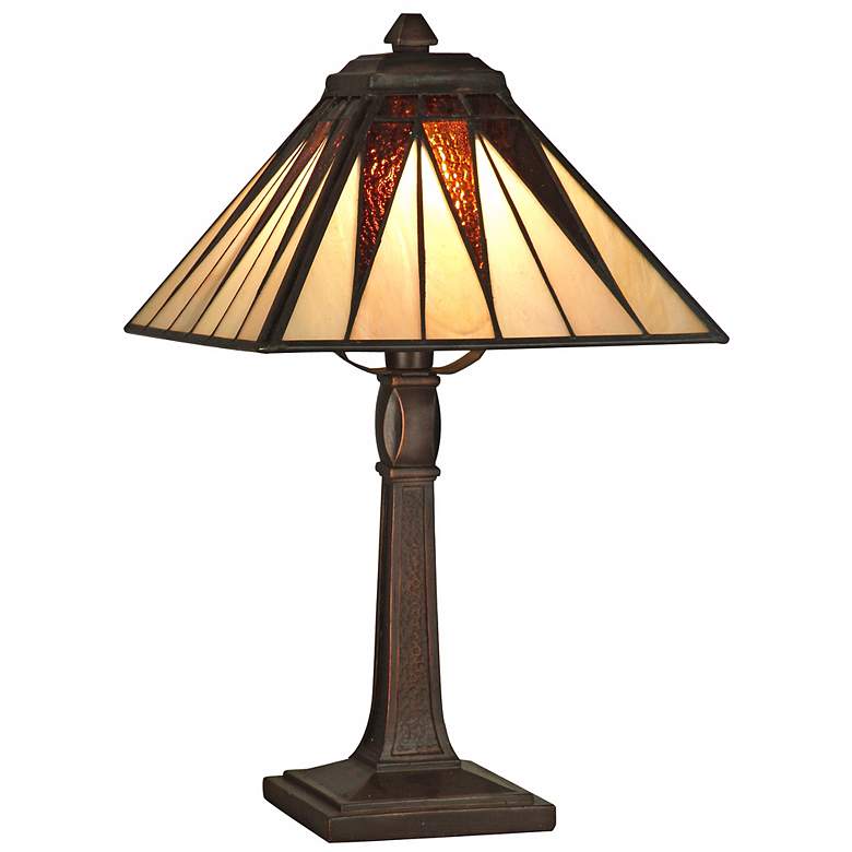 Image 1 Dale Tiffany Cooper 13 3/4" Hand-Rolled Art Glass Accent Lamp