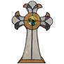 2_Dale Tiffany Cross 9" High Amber Art Glass Tiffany-Style Accent Lamp