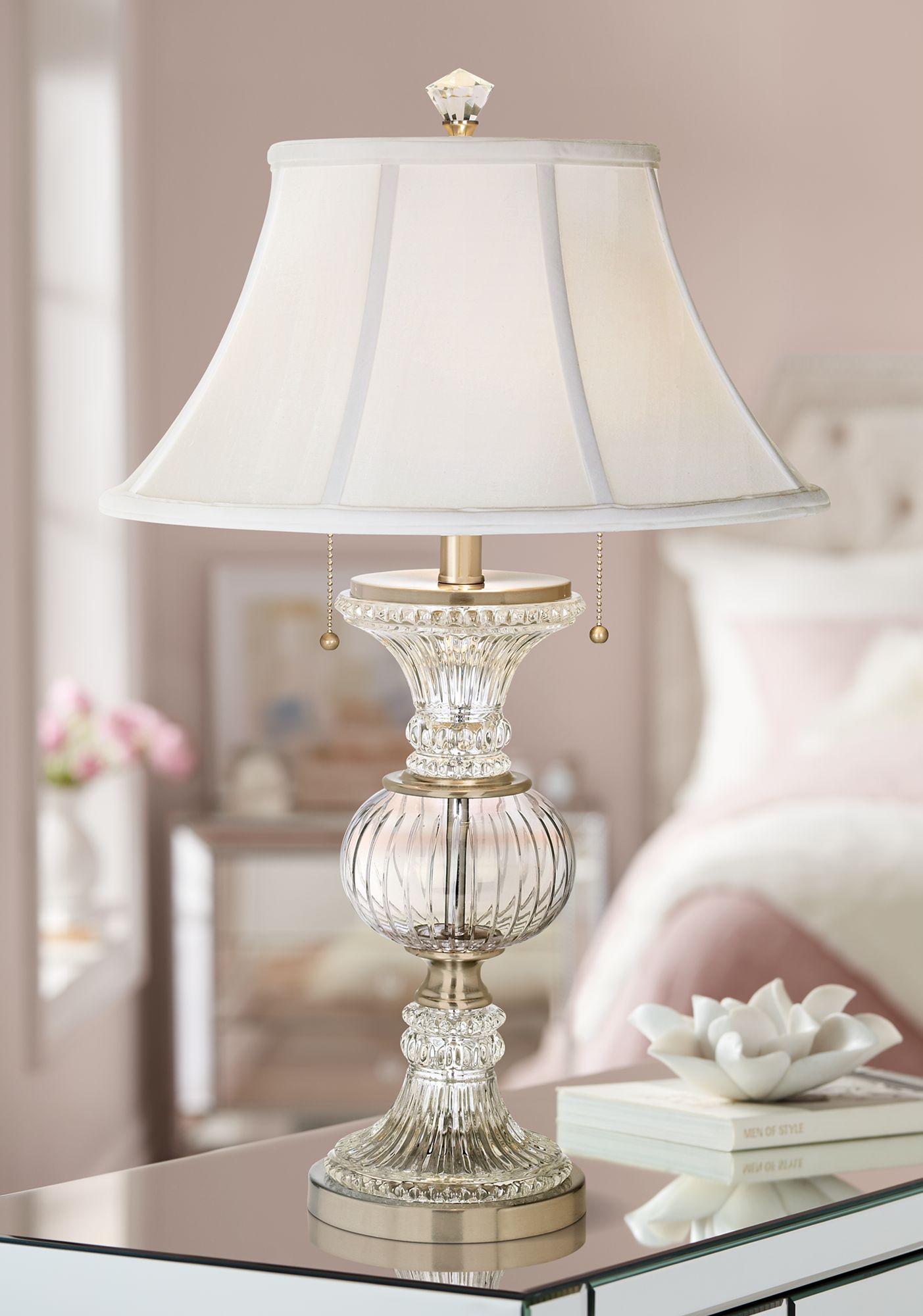 bedside crystal lamps