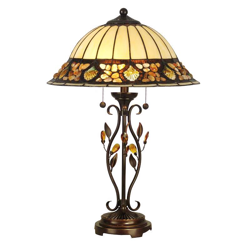 Dale Tiffany Crystal Jewel Pebblestone Art Glass Table Lamp