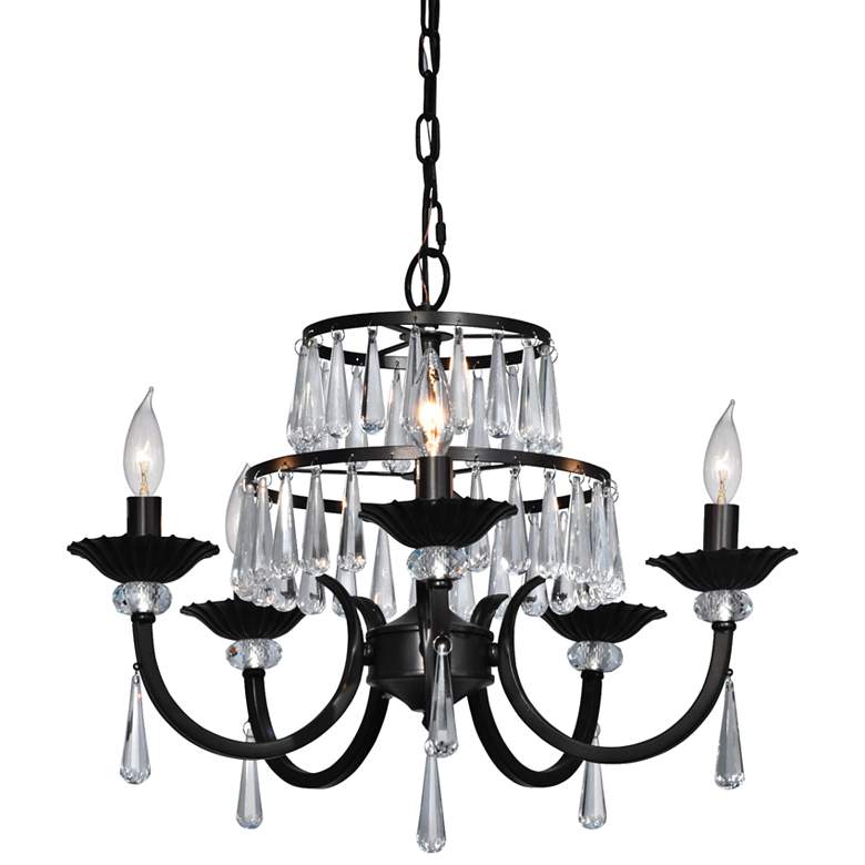 Image 2 Dale Tiffany Daisey 21 3/4"W Dark Bronze 5-Light Chandelier