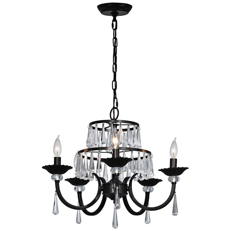 Image 3 Dale Tiffany Daisey 21 3/4"W Dark Bronze 5-Light Chandelier more views