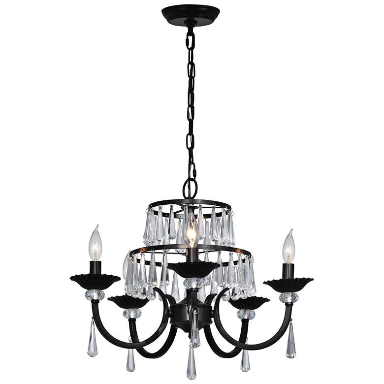 Image 3 Dale Tiffany Daisey 21 3/4 inchW Dark Bronze 5-Light Chandelier more views