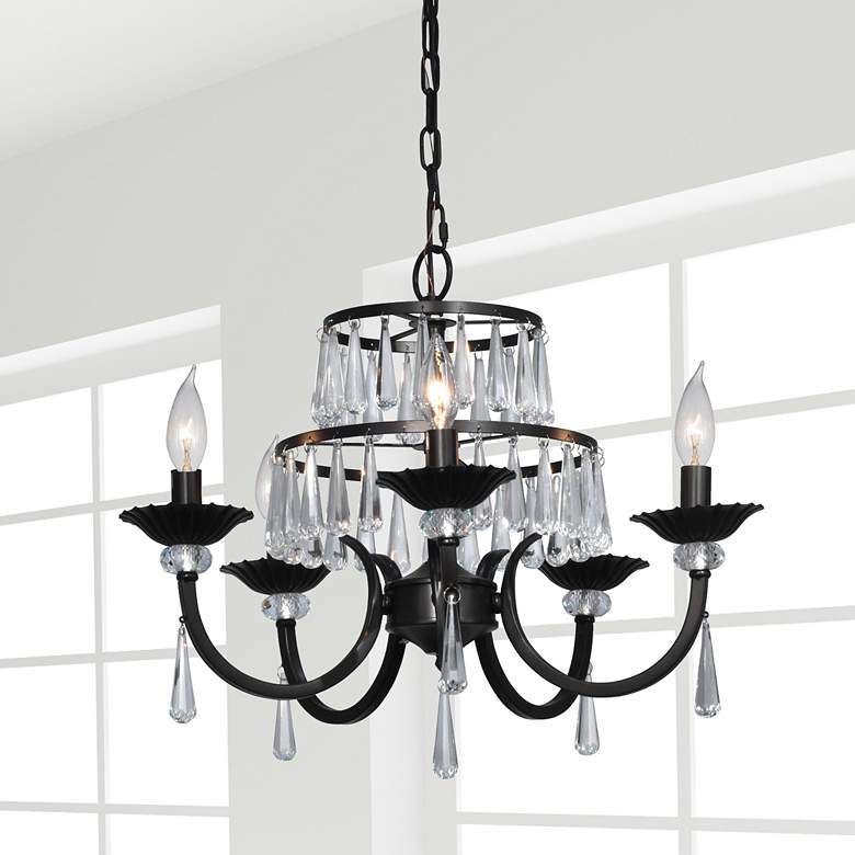 Image 4 Dale Tiffany Daisey 21 3/4 inchW Dark Bronze 5-Light Chandelier more views