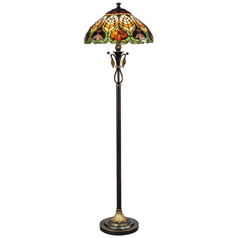 Image 2 Dale Tiffany Danby 60" Pull Chain Tiffany-Style Glass Floor Lamp