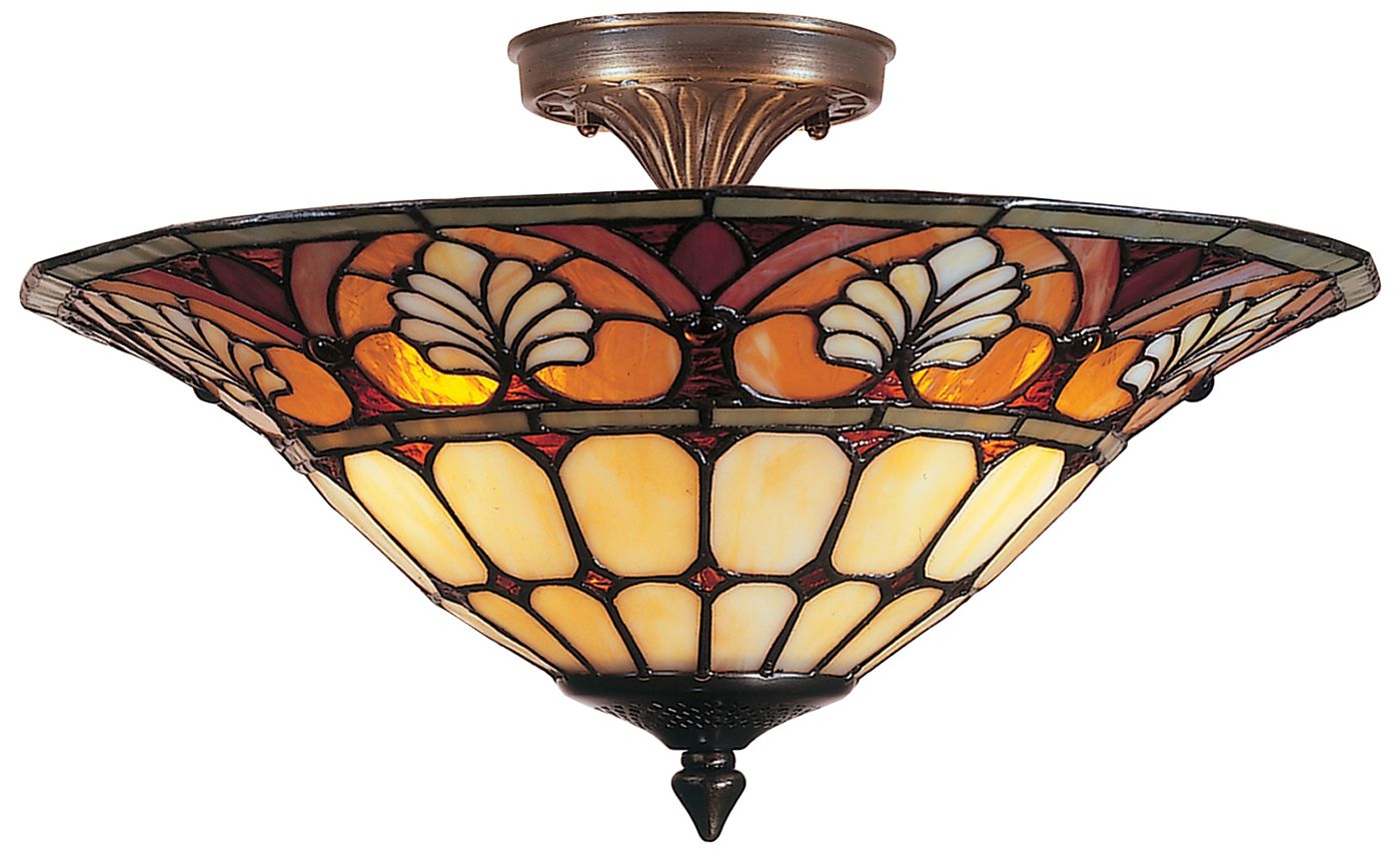 Image 2 Dale Tiffany Dylan 16" Wide Tiffany-Style Art Glass Ceiling Light