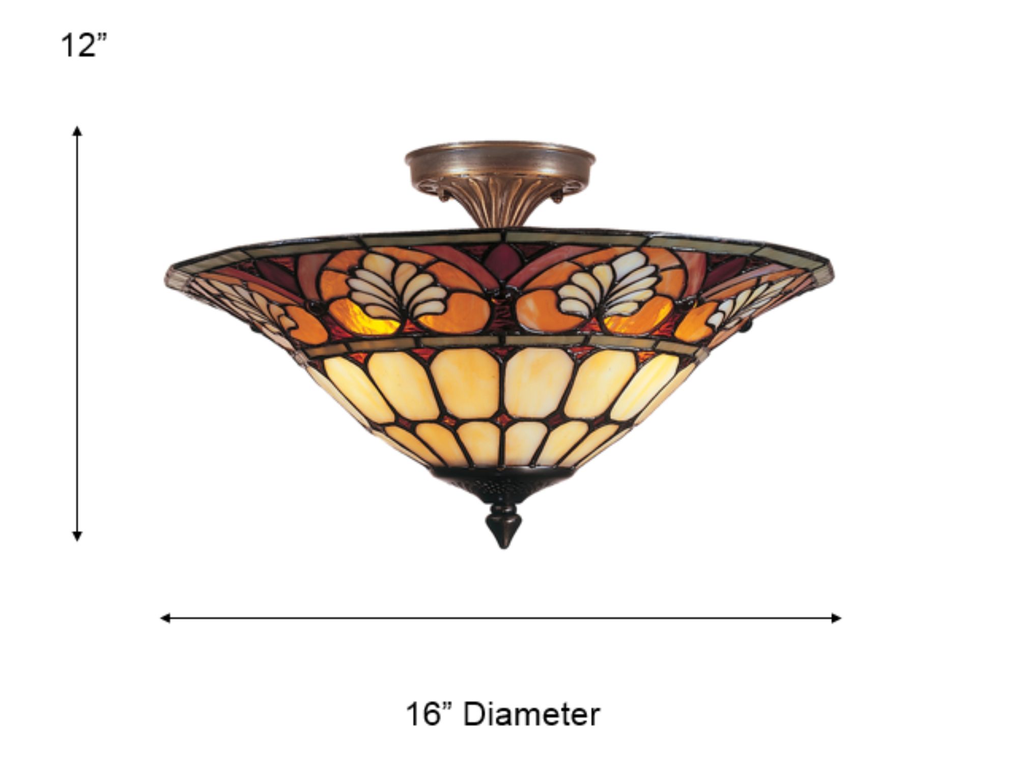 Image 3 Dale Tiffany Dylan 16" Wide Tiffany-Style Art Glass Ceiling Light more views