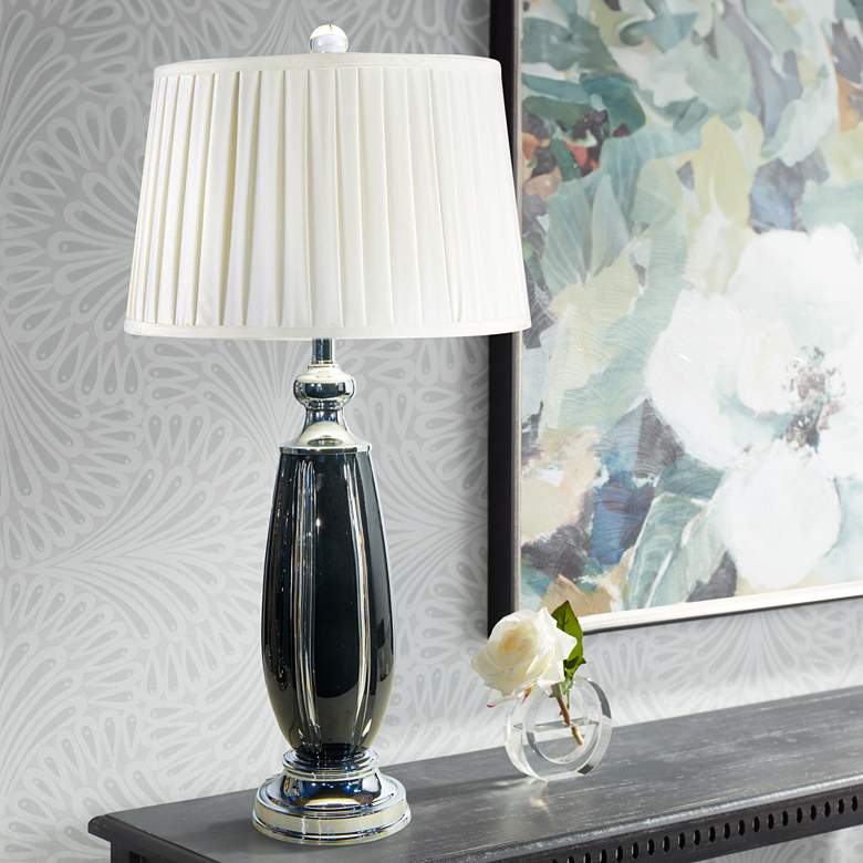 Image 1 Dale Tiffany Evelyn Blackline Crystal Table Lamp