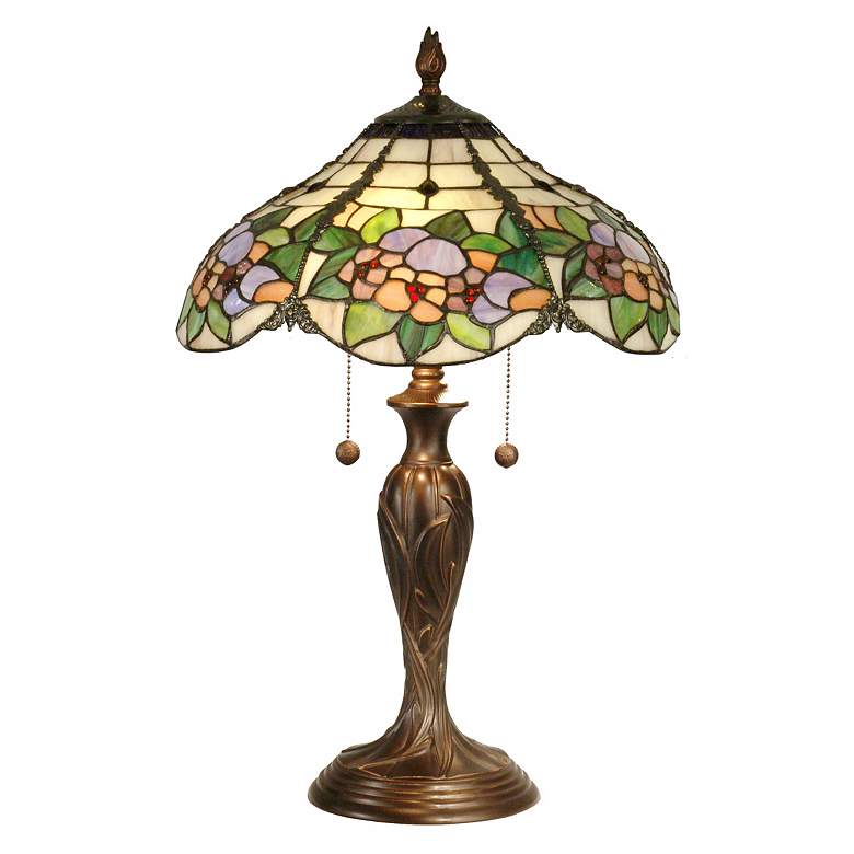 Image 2 Dale Tiffany Floral Garden 23" High Art Glass Tiffany-Style Table Lamp