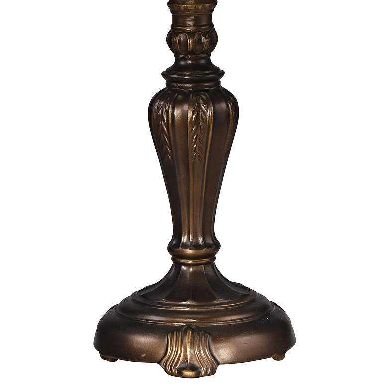 Image 2 Dale Tiffany Fox Peony 19 inch High Bronze Tiffany-Style Accent Table Lamp more views