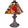 Dale Tiffany Fruit 11"H Antique Brass Art Glass Table Lamp