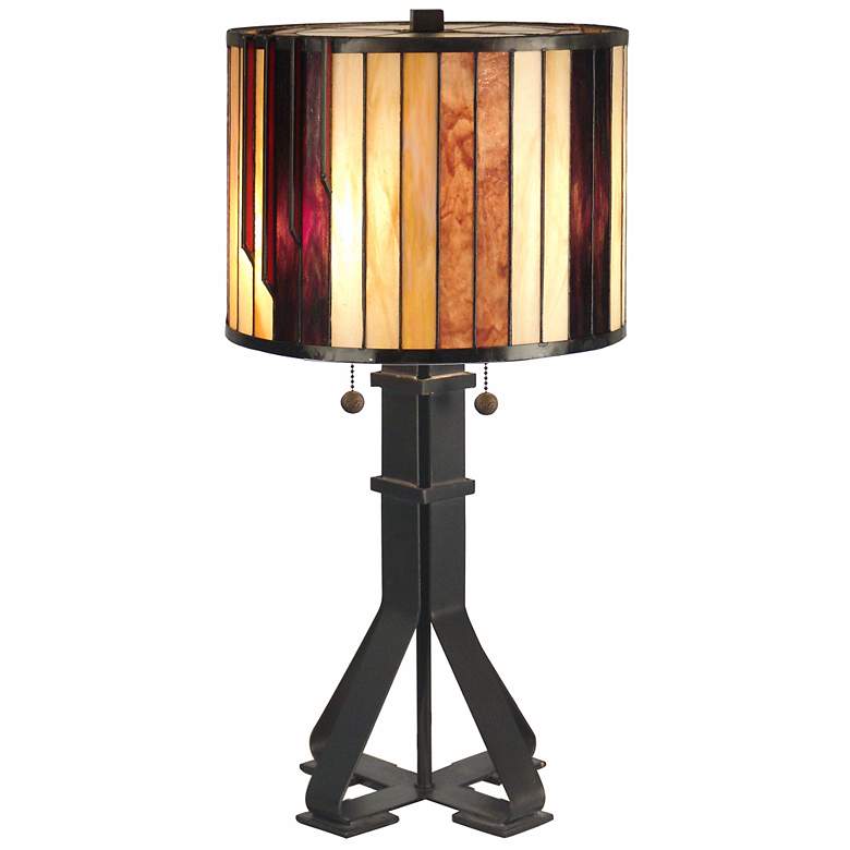 Image 1 Dale Tiffany Geometric Art Glass Table Lamp