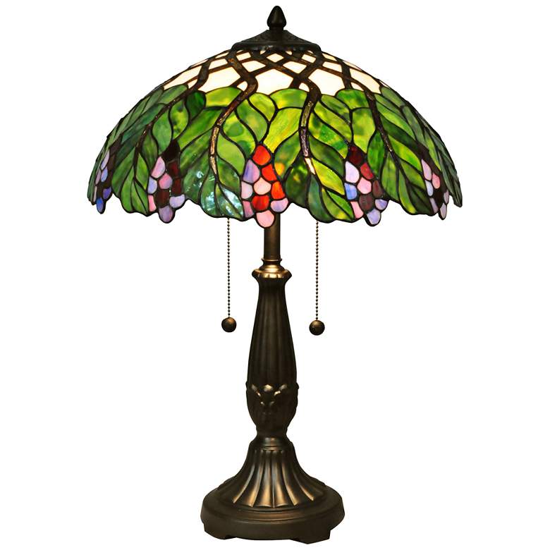 Image 1 Dale Tiffany Grapevine Multi-Color Art Glass Table Lamp