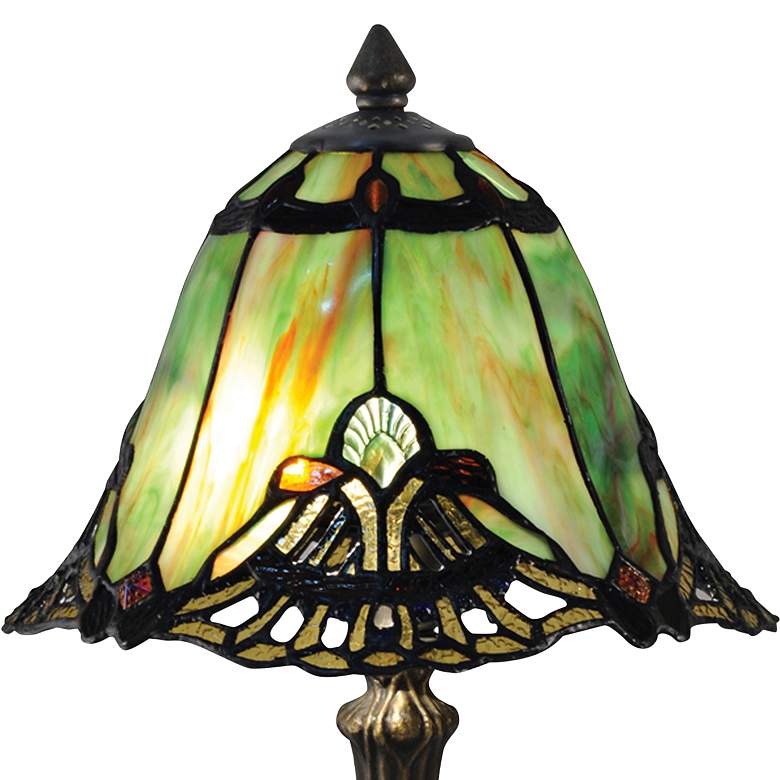 Image 3 Dale Tiffany Haiawa 16"H Brass and Green Accent Table Lamp more views