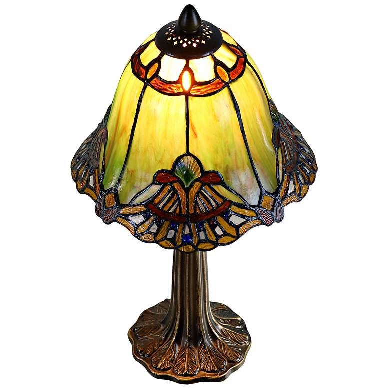 Image 5 Dale Tiffany Haiawa 16"H Brass and Green Accent Table Lamp more views