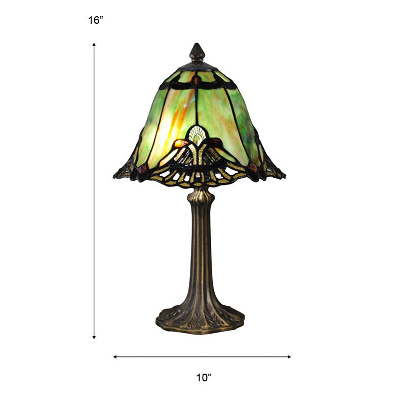 Image 6 Dale Tiffany Haiawa 16"H Brass and Green Accent Table Lamp more views