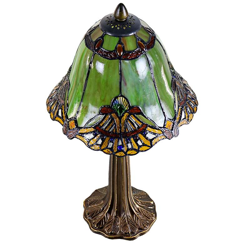 Image 7 Dale Tiffany Haiawa 16"H Brass and Green Accent Table Lamp more views
