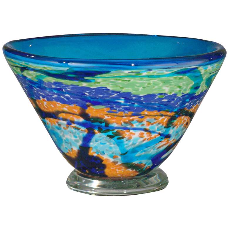 Image 1 Dale Tiffany Henna Multi-Color Blue Art Glass Bowl