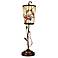 Dale Tiffany Hummingbird and Vine Art Glass Accent Lamp
