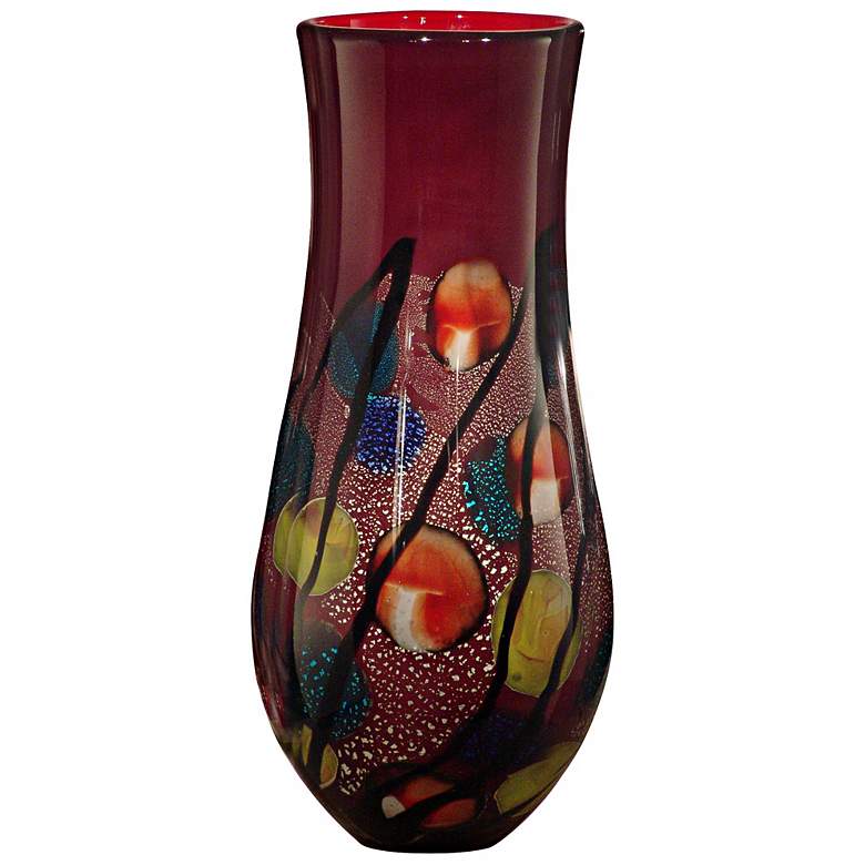 Image 1 Dale Tiffany Ian Hand-Blown Art Glass 17 3/4 inch High Vase