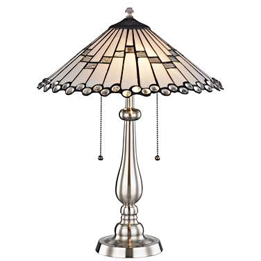 Dale Tiffany Jensen 21 1/2" Brushed Nickel Tiffany-Style Table Lamp