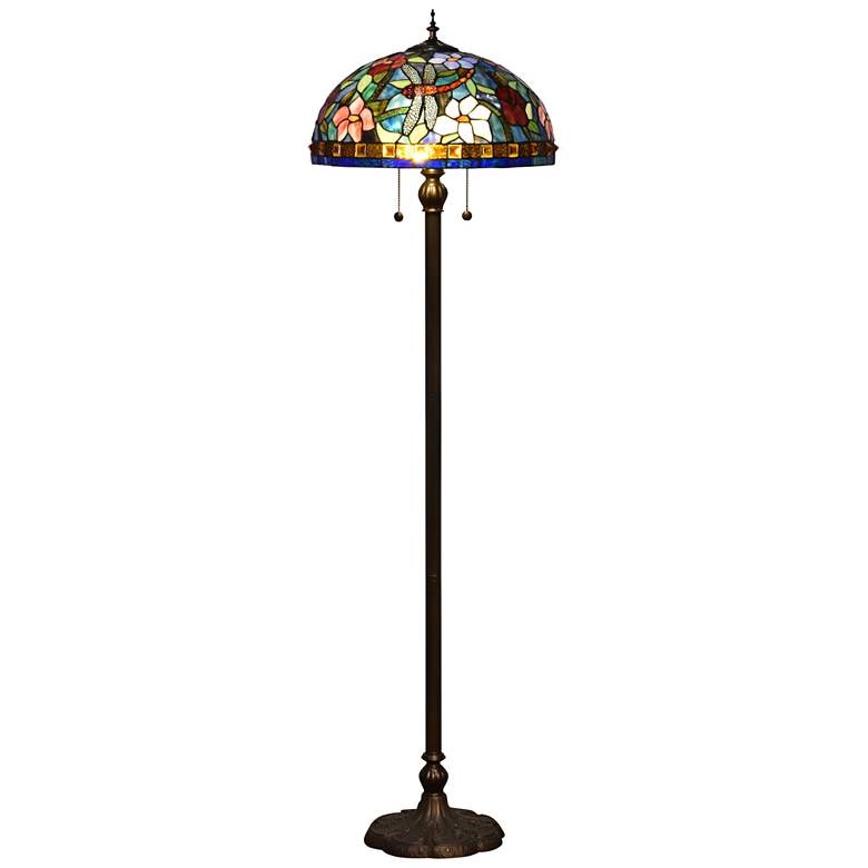 Image 2 Dale Tiffany Josef 62 inch Antique Bronze Tiffany-Style Floor Lamp