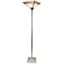 Dale Tiffany Leonetto 72" High Fused Art Glass Torchiere Floor Lamp