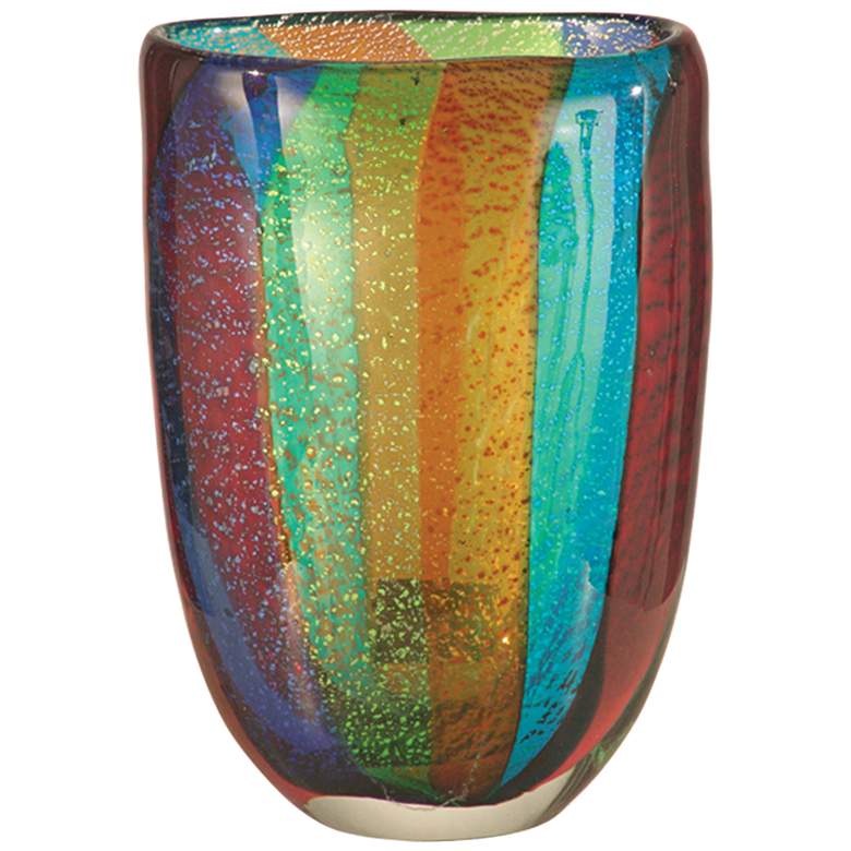 Image 1 Dale Tiffany Menlo Multi-Color 7 1/2 inch High Art Glass Vase