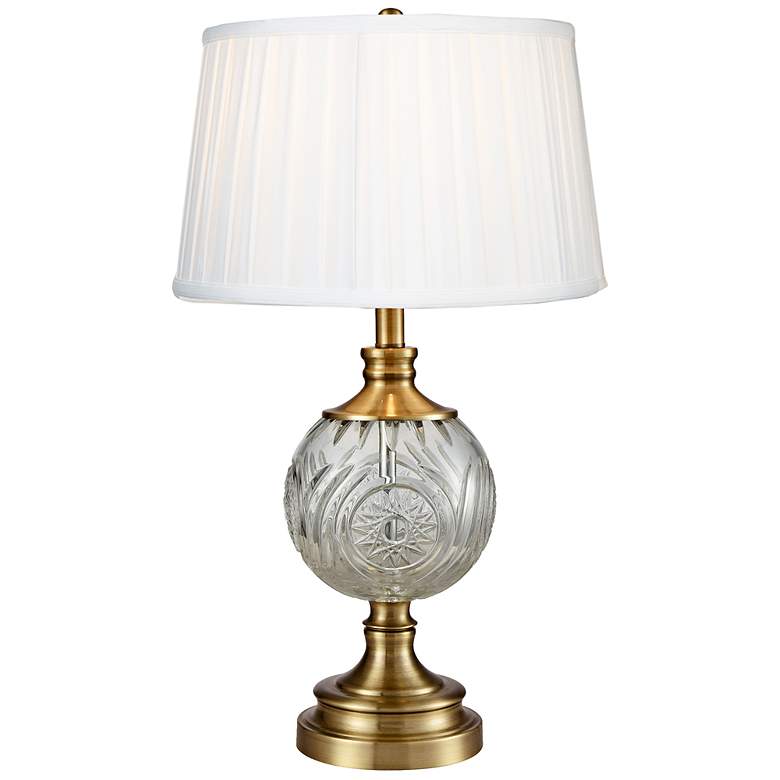 Image 2 Dale Tiffany Mitre Antique Bronze and Crystal Table Lamp