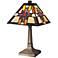 Dale Tiffany Morning Star 15" Antique Bronze Mission Glass Accent Lamp