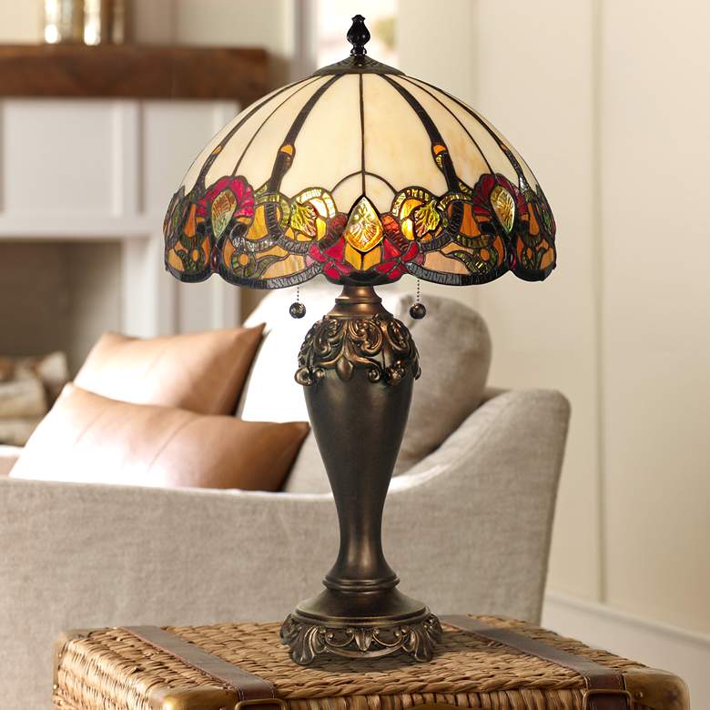 Image 1 Dale Tiffany Northlake 27 inch Tiffany-Style Art Glass Table Lamp