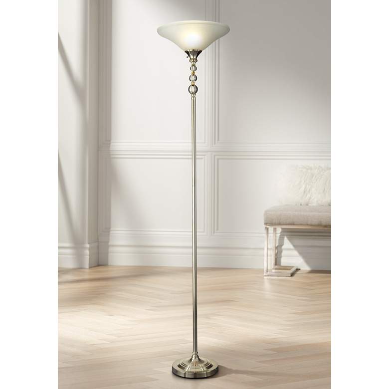 Image 1 Dale Tiffany Optic Crystal Nickel Torchiere Floor Lamp