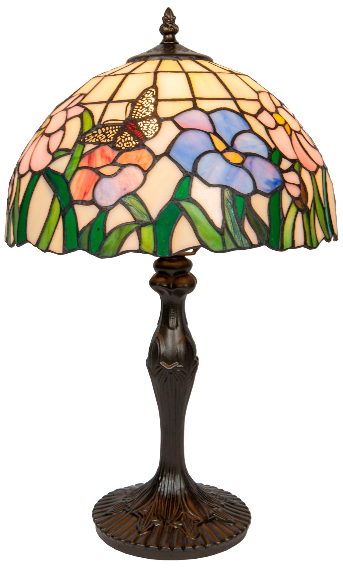 Image 2 Dale Tiffany Pazio 19 1/2"H ‎Bronze Floral Butterfly Table Lamp