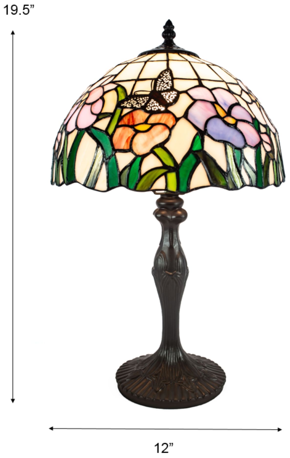 Image 4 Dale Tiffany Pazio 19 1/2"H ‎Bronze Floral Butterfly Table Lamp more views