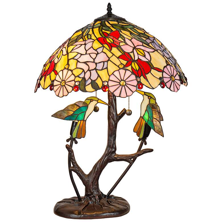 Image 2 Dale Tiffany Perched Hummingbirds Antique Bronze Table Lamp