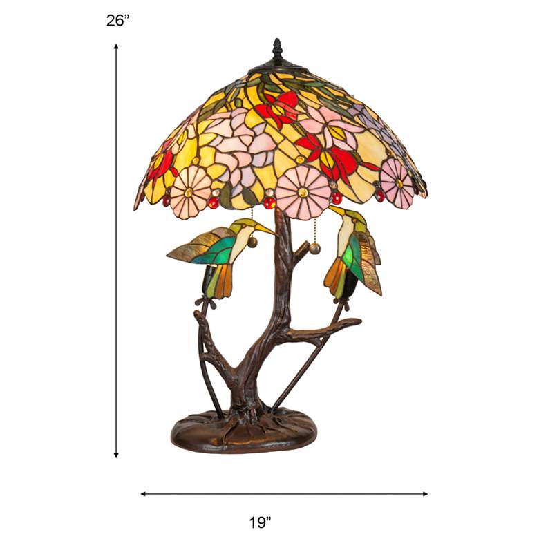 Image 4 Dale Tiffany Perched Hummingbirds Antique Bronze Table Lamp more views
