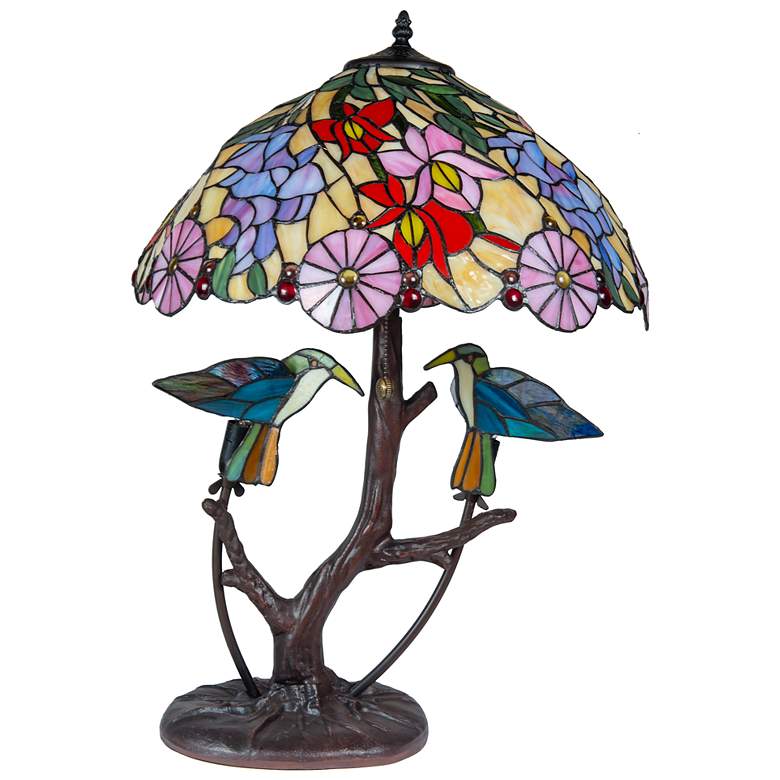 Image 7 Dale Tiffany Perched Hummingbirds Antique Bronze Table Lamp more views