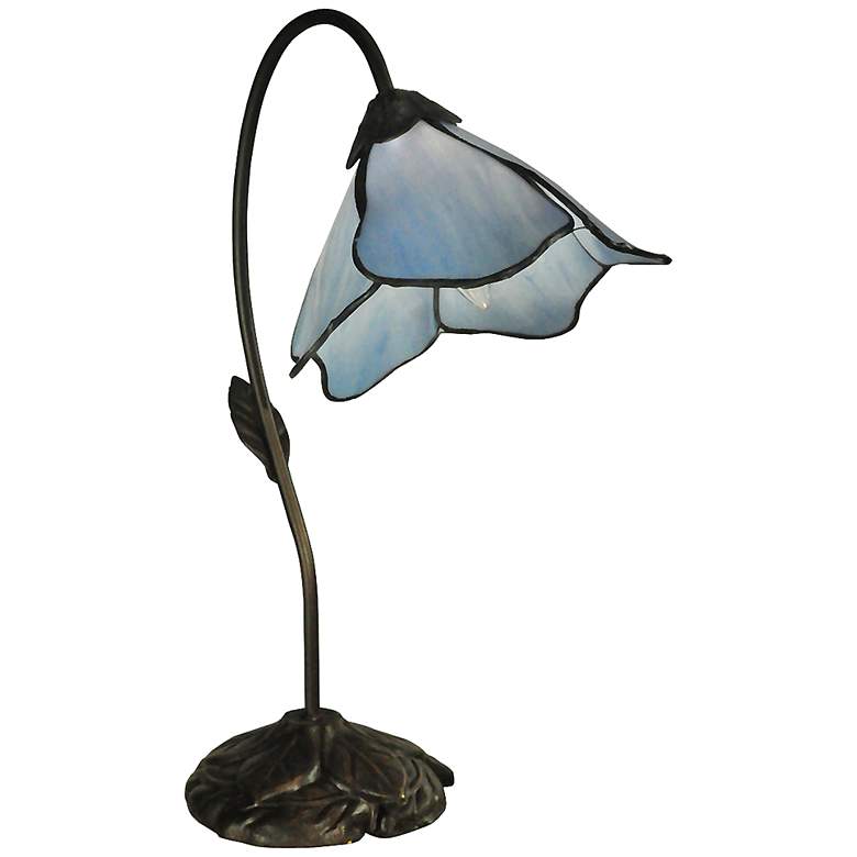 Image 2 Dale Tiffany Poelking Blue Lily 19" High Art Glass Accent Lamp
