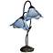 Dale Tiffany Poelking Blue Lily 21" High Glass 2-Light Accent Lamp