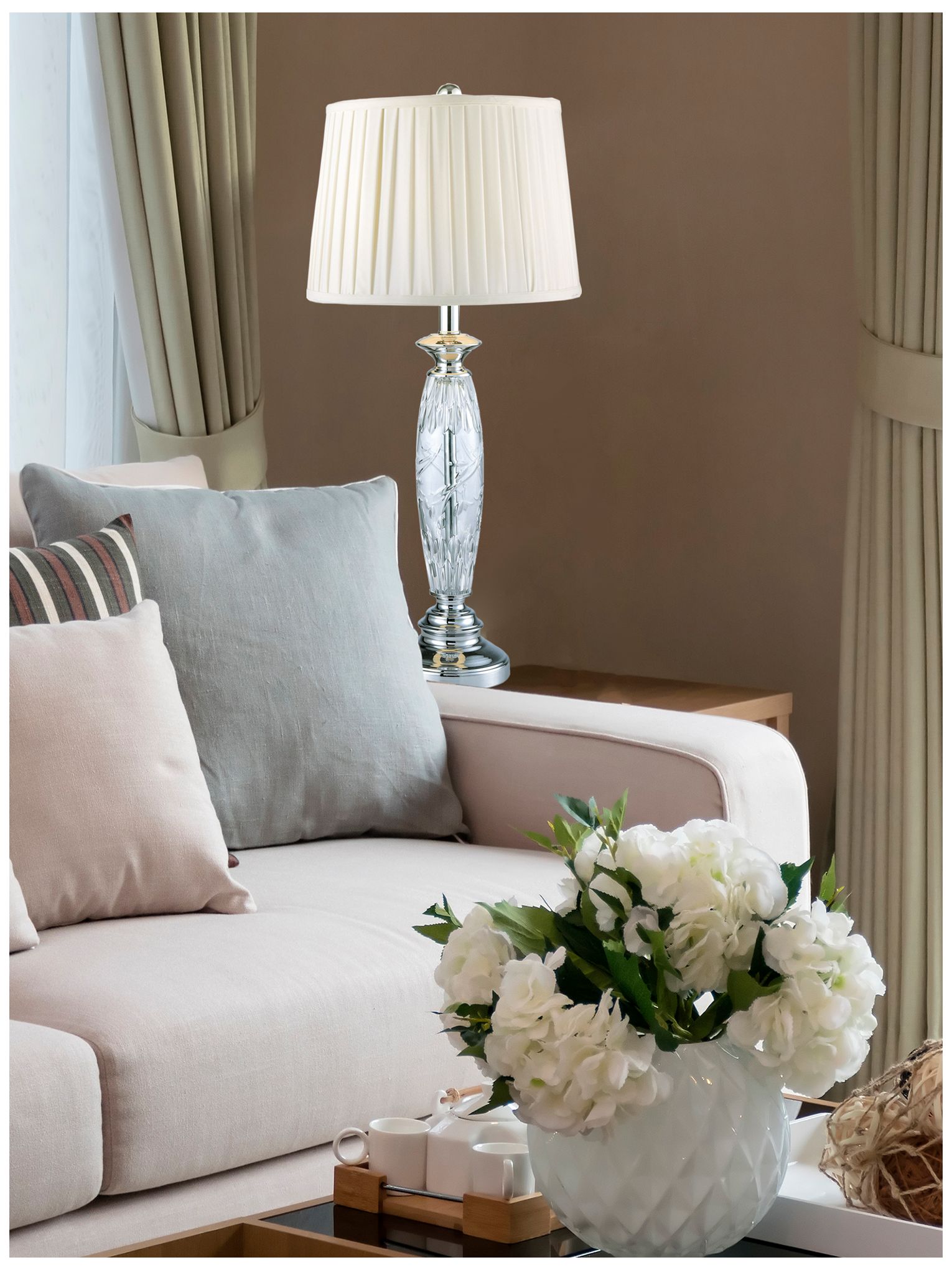 Image 2 Dale Tiffany Powis Chrome Lead Crystal Table Lamp more views