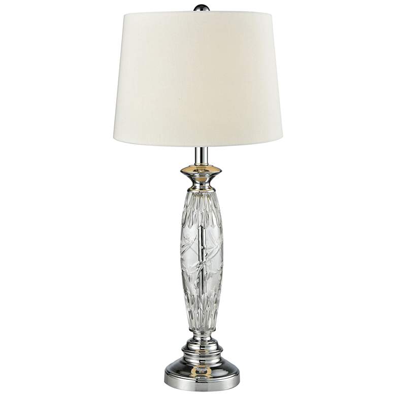Image 1 Dale Tiffany Powis Polished Chrome and Crystal Table Lamp
